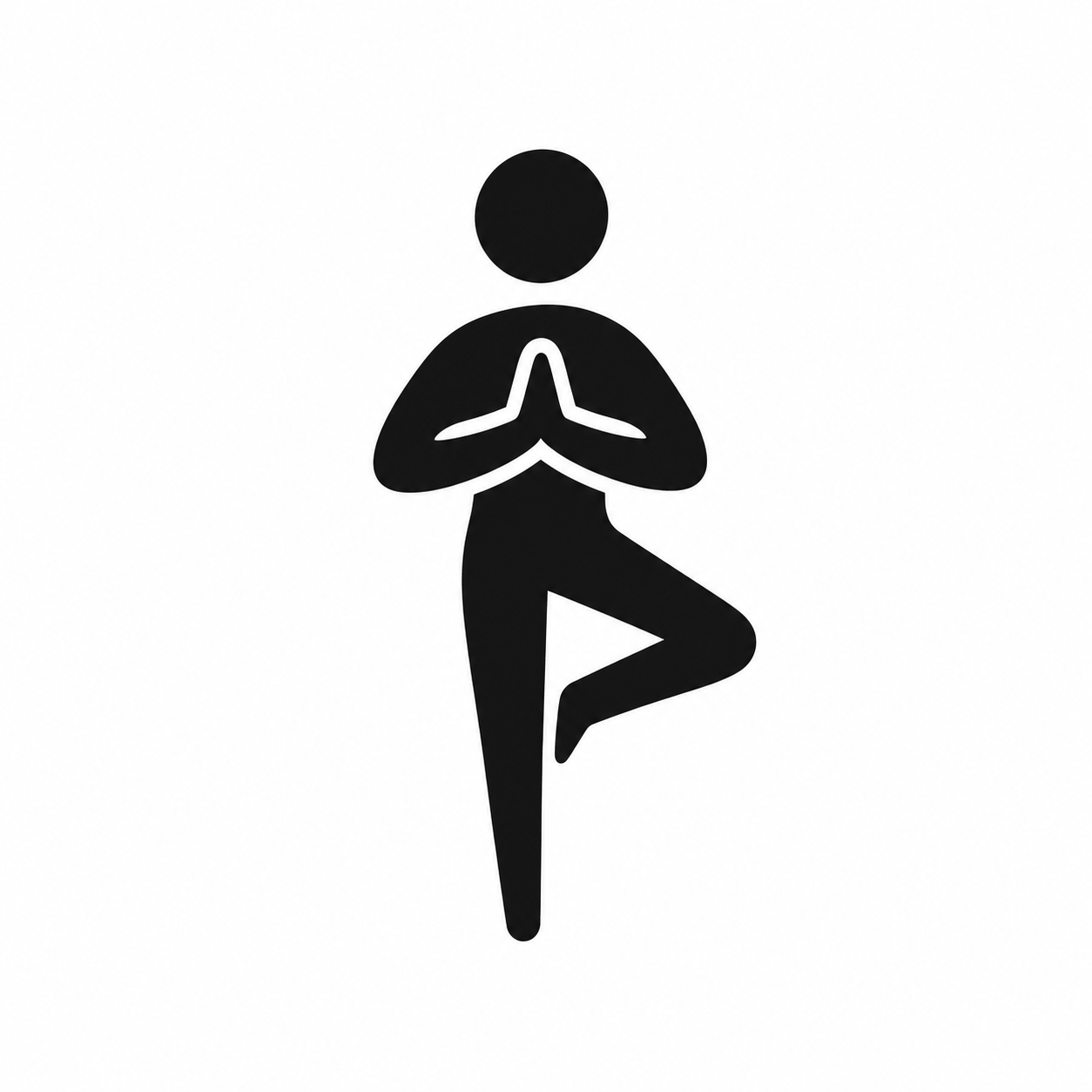 Standing figure balancing on one leg