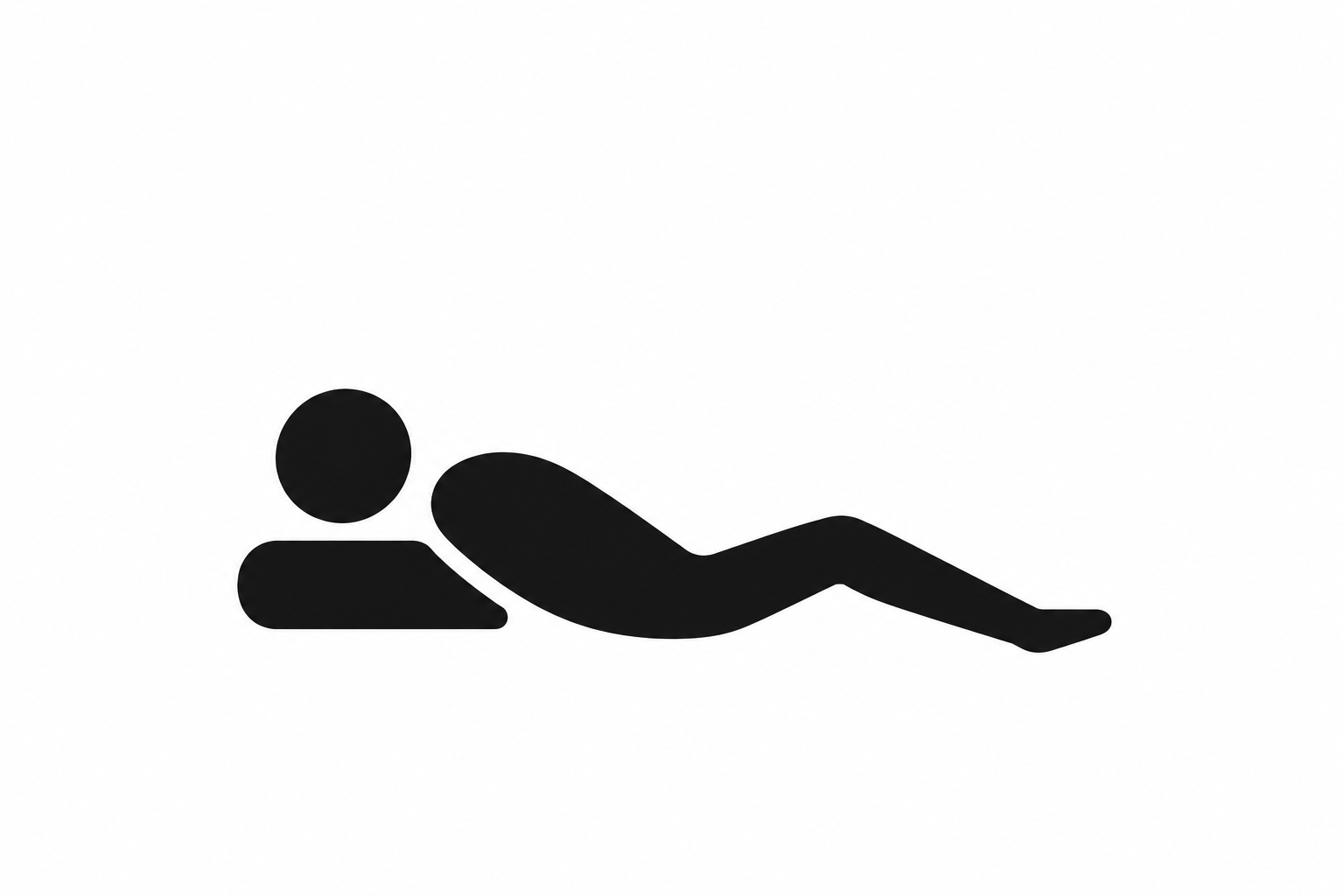 Figure lying down in a supported resting pose